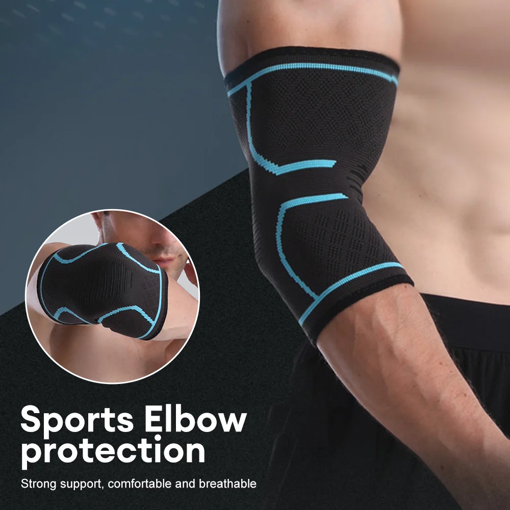 1 Piece Elbow Guard Elastic Gym Fitness Nylon Protective Pad Sweat Absorbing Sports Safety Basketball Game Arm Cover Elbow Guard 1pcs elastic basketball elbow pads arm sleeve crashproof honeycomb elbow support elbow protector guard sport safety