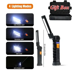 Rechargeable Magnetic LED Work Light with Hanging Hook - 3 - Mode Floodlight (G139 with Gift)