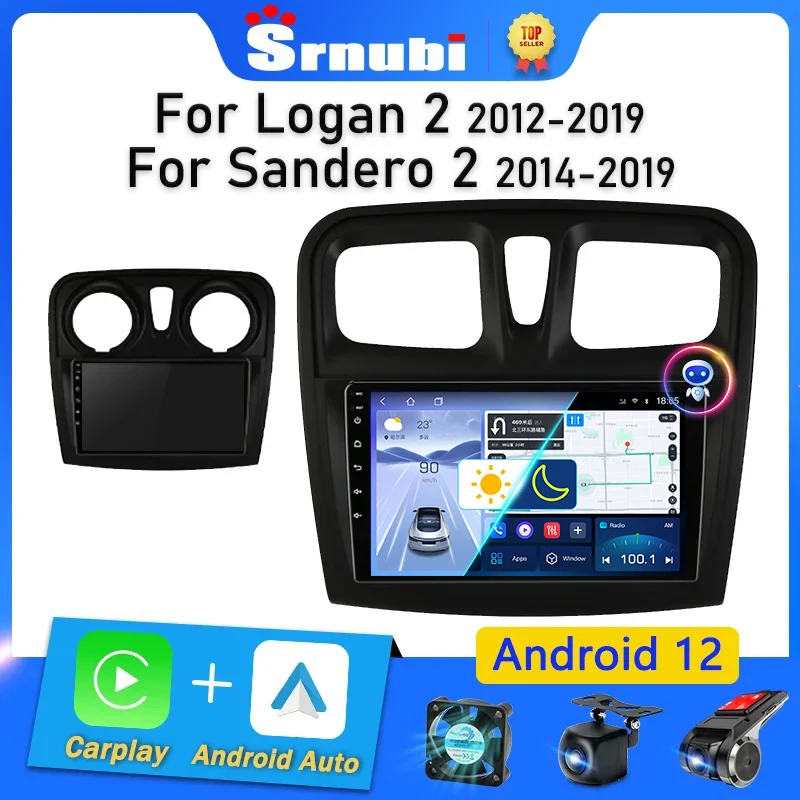 

Srnubi Android 12 Carplay Car Radio Multimedia Player for Renault Logan 2 Sandero 2 2012 - 2019 2 Din GPS Stereo DVD Head Unit