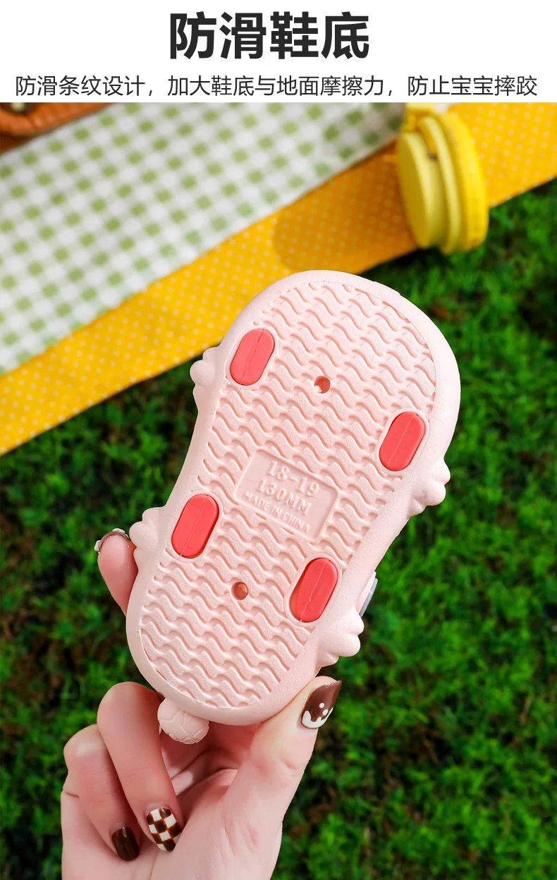 Cute Kids Sandal Child Shoes Slides Boy Kawaii Cartoon Soft Sole Toddler Slipper Summer Baby Non-slips Breathable Garden Shoes boy sandals fashion