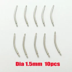 Stainless Steel Curved Spring Bar Watch Strap Link Pins - 10PCS, Dia 1.5mm/1.8mm, 16mm-24mm Width Watch Band Bracelet for 18mm (Dia 1.5mm)