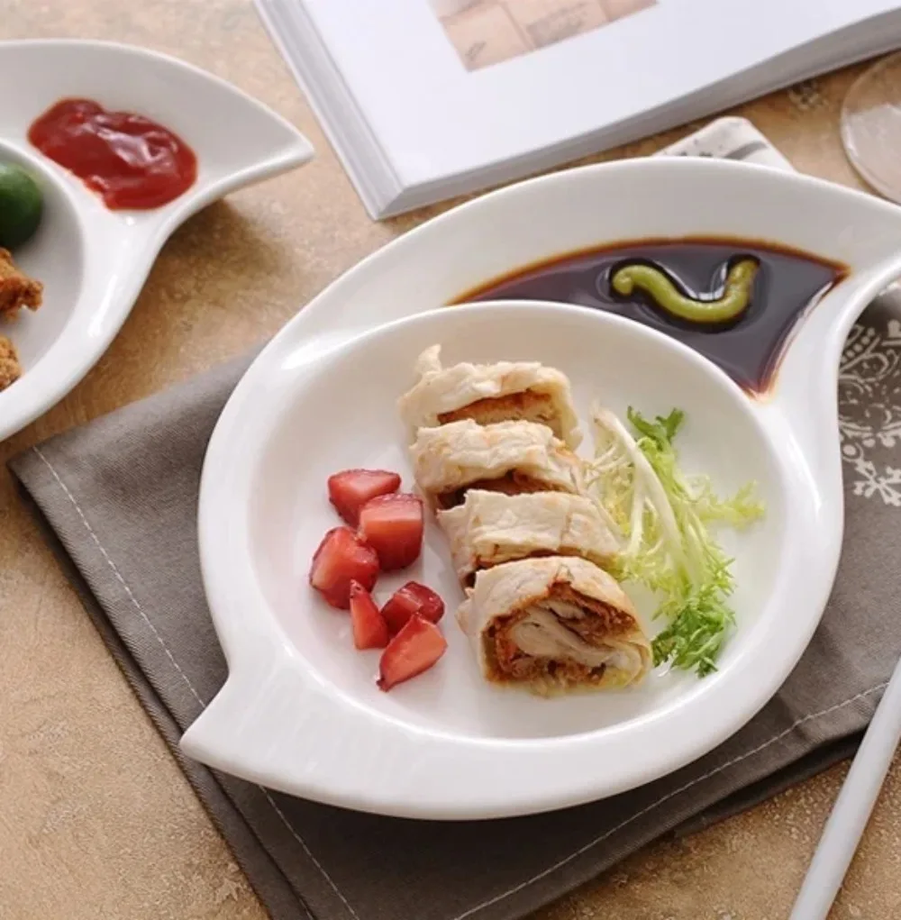 Irregular Shape Ceramics Dinner Plate Assorted Porcelain Box Off Dessert Serving Dish Tableware for Salad Biscuits and Ice Cream