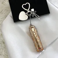 Custom Name Metal Star Butterfly Lipstick Bag Keychain Stainless Steel Net Pocket Interchangeable Lip Balm Key Chain Accessories 6