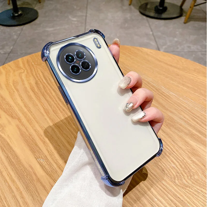 Enhanced Shockproof Silicone Phone Case with Plated Edges and Reinforced Corners