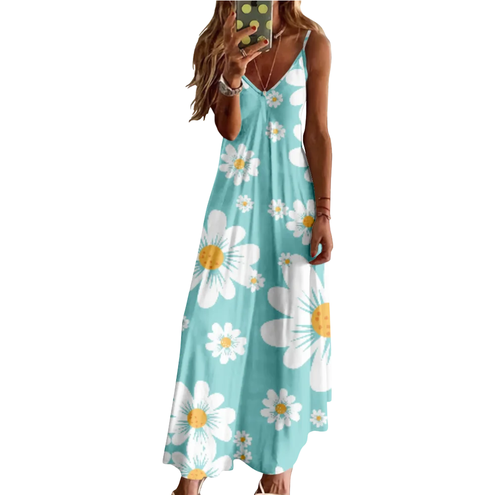 

Elegant Robe Summer Sleeveless Dress Flower Sexy Maxi Dress 2024 Luxury Stylish Party Vestido Evening Dresses Girl Beach Dresses