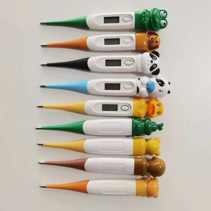 Digital Thermometer 1pc Baby Cartoon Oral Armpit Flexible Tip Waterproof Cute Design Frog Cow Rabbit Bear Duck Rabbit Panda Cow