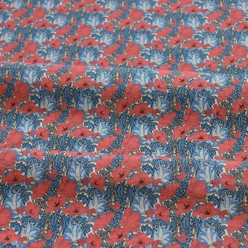 Haruka Safflower cotton 80's original design fabric digital print sewing fabric women's dress skirt designer Tissu 0.5cm