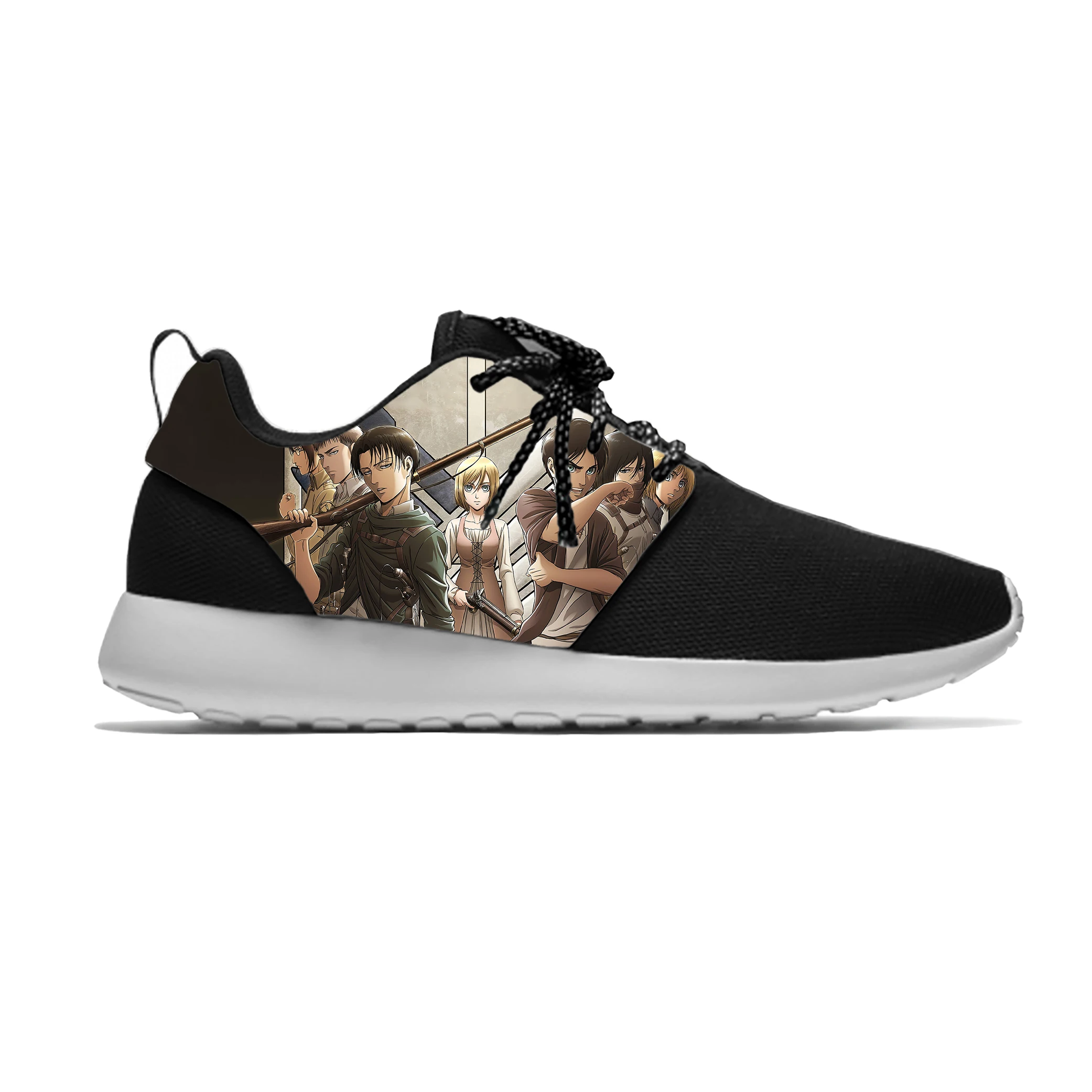 

Японские Аниме Манга Мультфильм атака на Титанов забавные спортивные кроссовки для бега Повседневные Дышащие легкие кроссовки с 3D принтом для мужчин и женщин