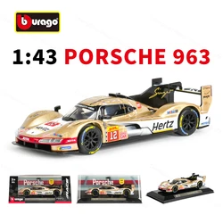 Bburago 1:43 Die - Cast Collectible Racing Car with Acrylic Display Box (Porsche 963 - 12)