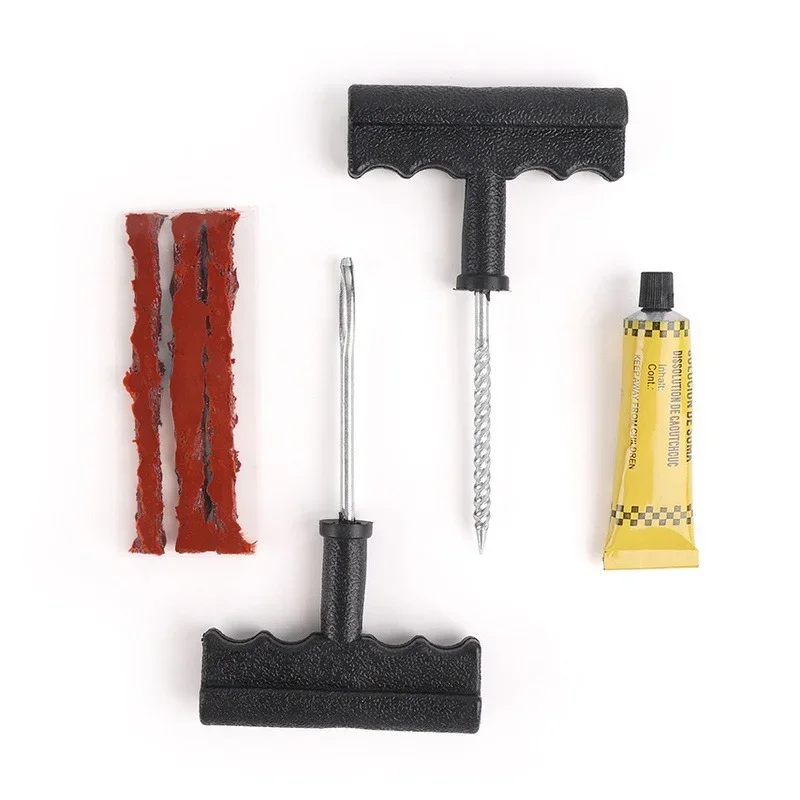 Tire repair kit Car Tire Repair Tools Set Auto Motorcycle Bike Tyre Puncture Tubeless Quick Repairing Kit with Glue Rubber Stripes Accessories