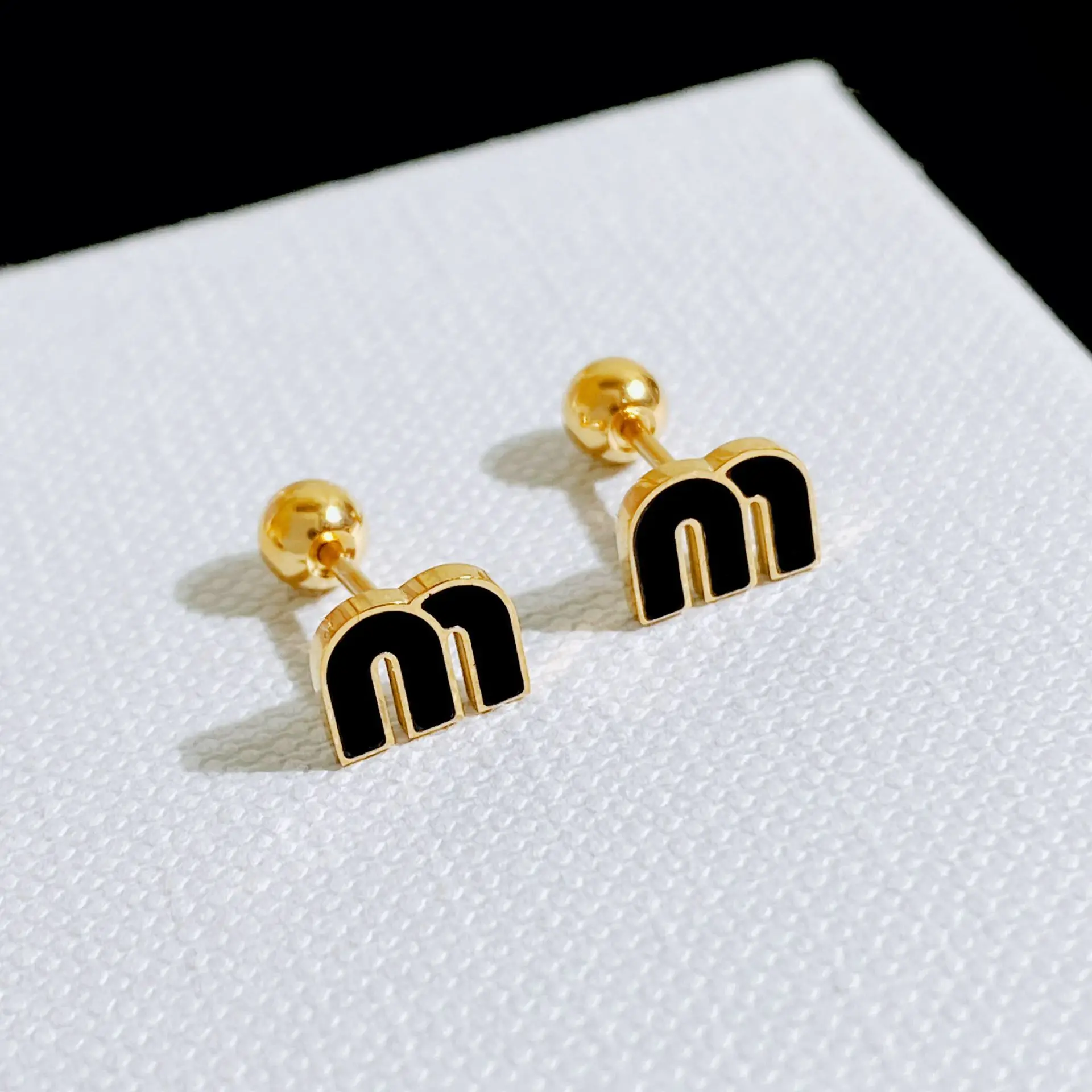 Korean Fashionable M Letter Stainless Steel Earring Minimalist Design Girl Birthday Festival Surprise Gift Romantic Jewelry
