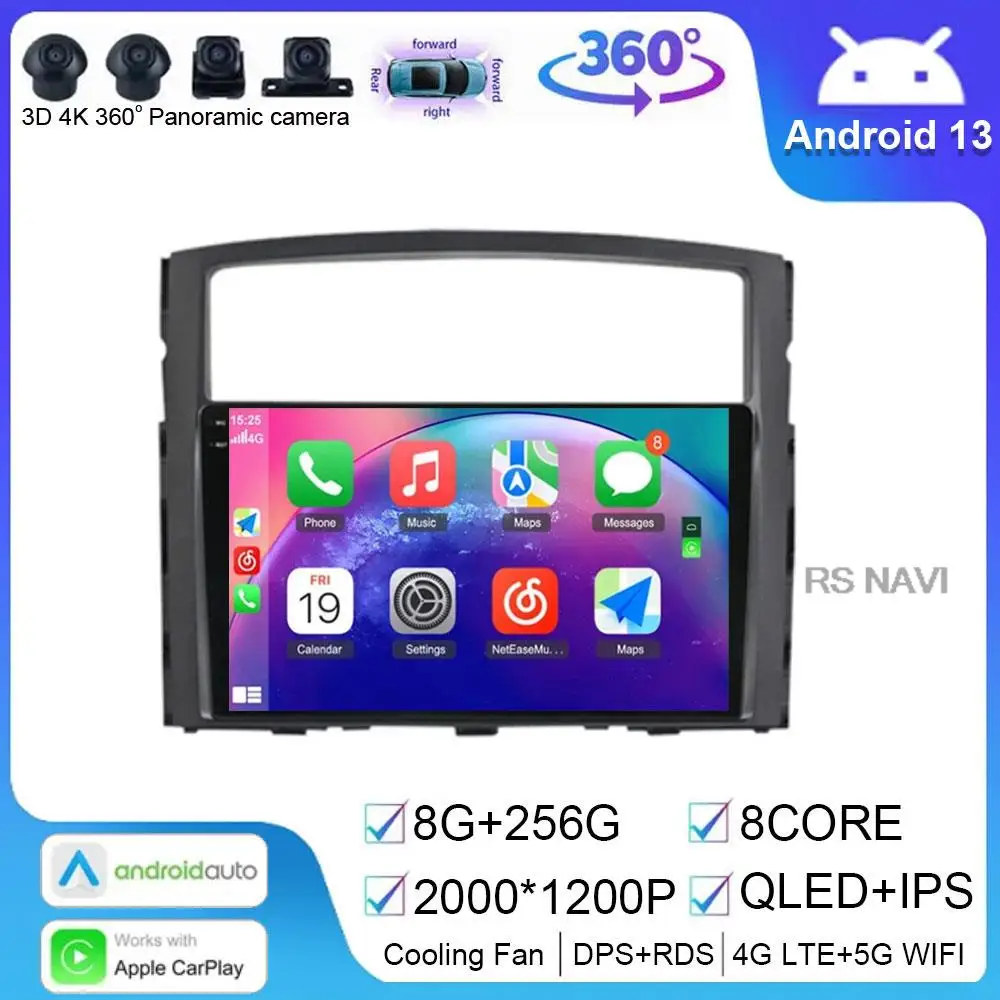 

8 Core 5G Car Radio Multimedia Video Player Android 13 2 din For Mitsubishi Pajero 4 V80 V90 2006 - 2014 Carplay gsp NO DVD