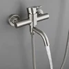 Bathroom Shower Faucet Stainless Steel Triple Bathtub Faucet Mixers Hot Cold Mixer Valve Nozzle Tap Wall Mounted Home Shower Set