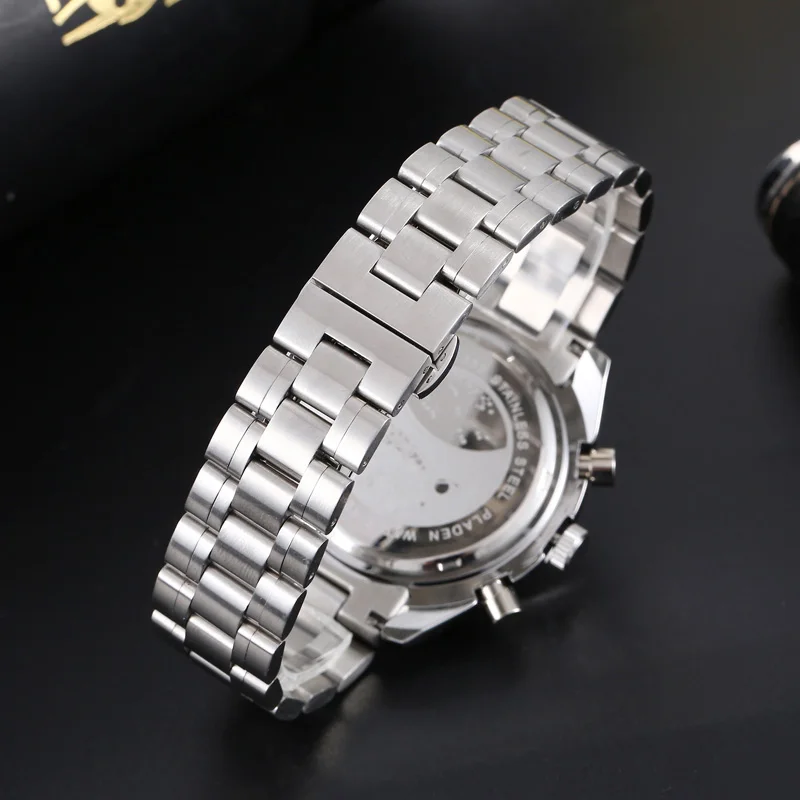 PLADEN 2023 New Watch For Men Luxury Brand Stainless Steel Quartz Wristwatch Fashion Automatic Date Speed Chronograph Man Clock 4