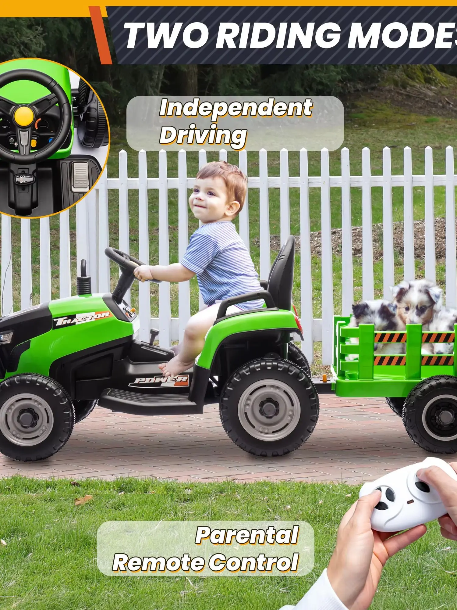 24V Electric Ride-On Tractor Truck for Kids