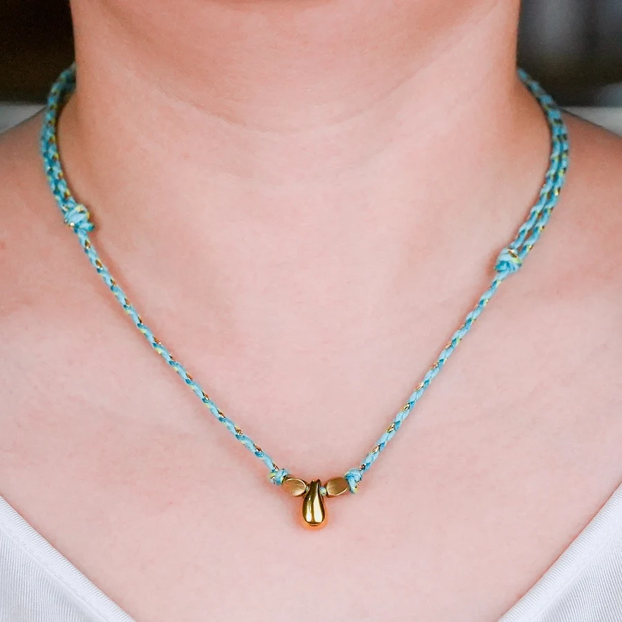 Stainless Steel Water Droplet Pendant Necklace for Women