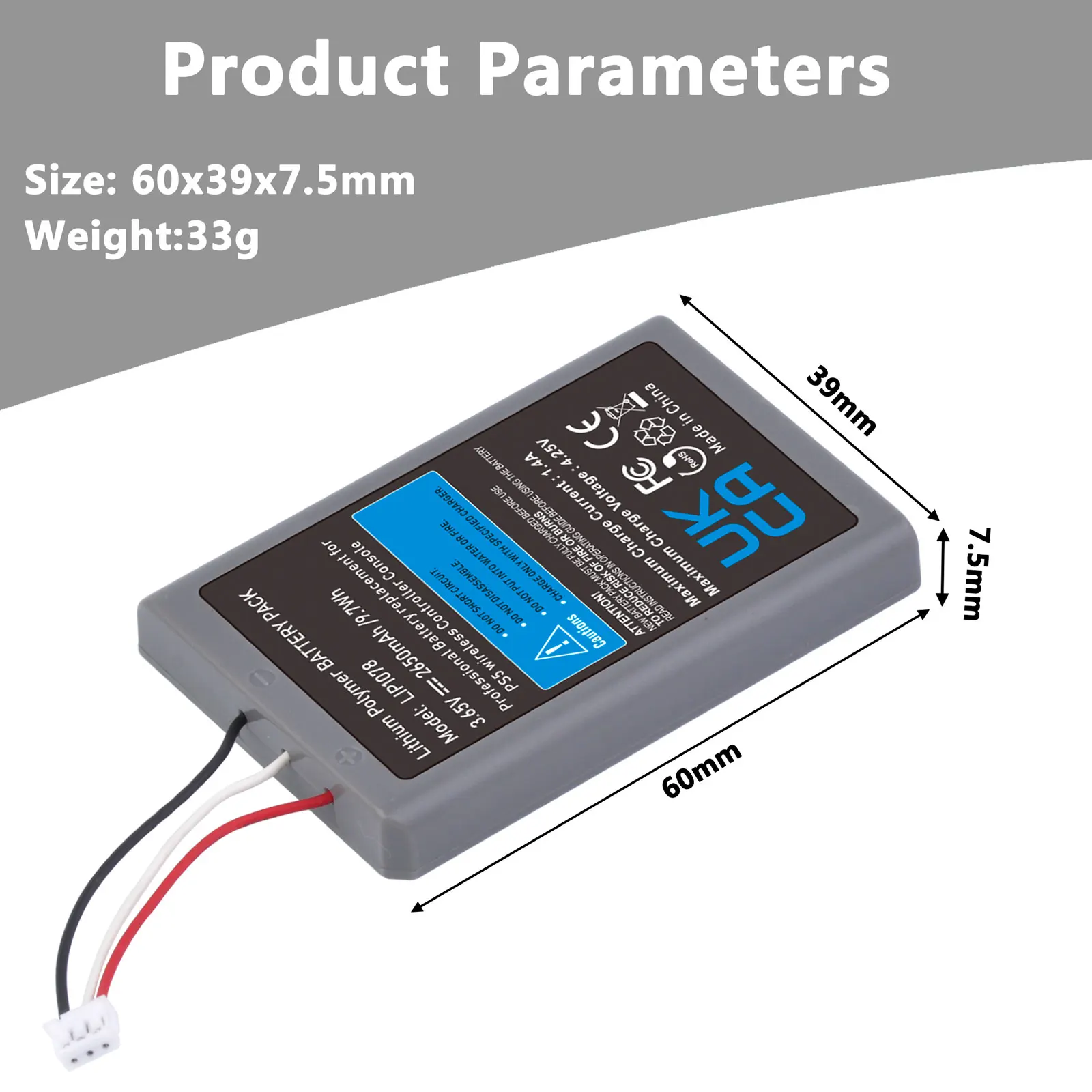 Batmax Ps5 Lip1078 2650mah Bateria para Sony Playstation Ps5 Dualsense Cfi-zct1w Controlador de Jogo sem Fio - Image 2