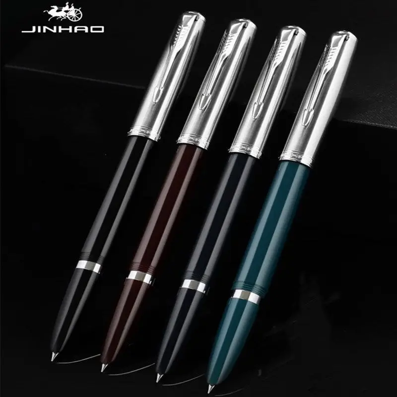 Jinhao 86 Vulpen van 3 Pack (zwart, wijnrood en malachiet blauw), extra fijne penpunt met inktconverter