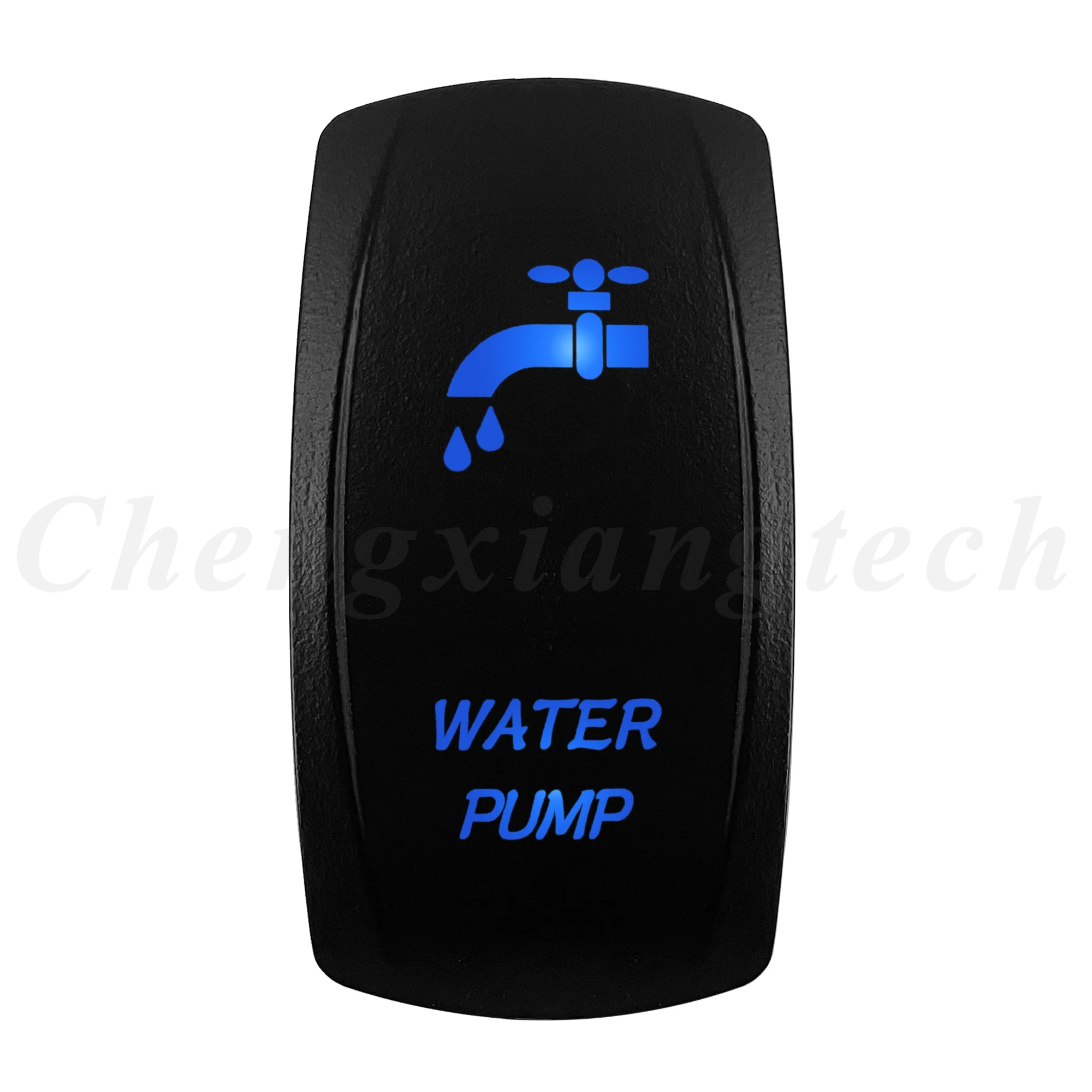 12V 20A Blue LED Waterproof Laser Rocker Switch - IP68 Rated