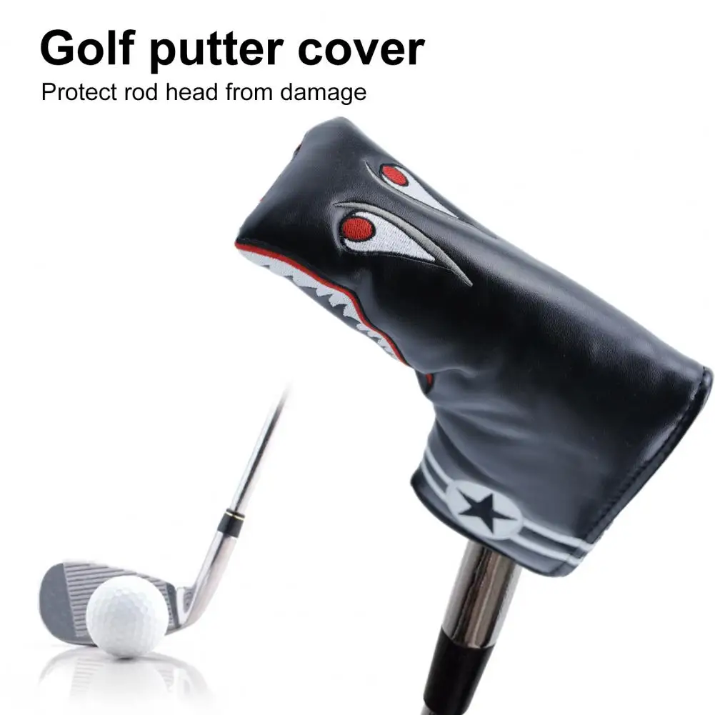 

Golf Putter Cover Dustproof Velvet Lining Wear Resistant Exquisite Pattern Waterproof Faux Leather Golf Club Head Cover