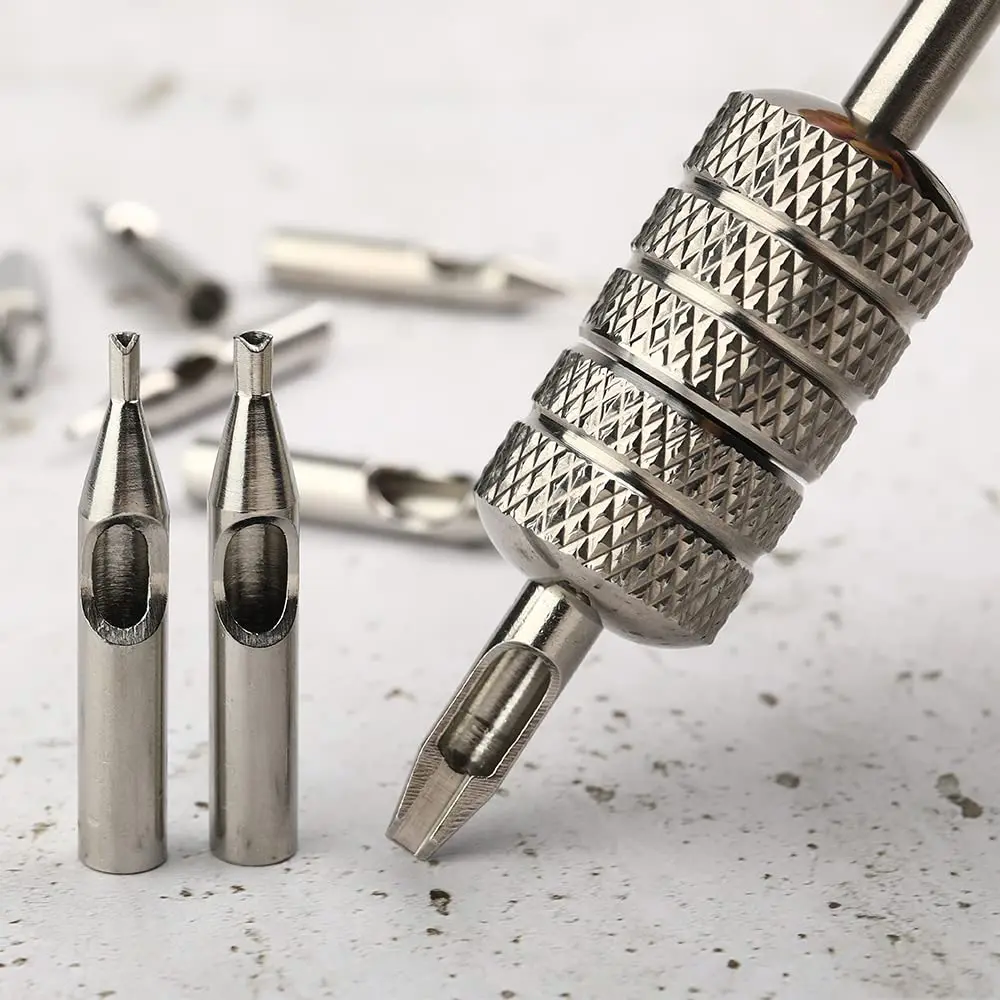 22/11PCS Tattoo Stainless Steel Tips Kit RT FT DT Mixd Sizes Tattoo Needle Nozzle Tips Set Assorted Types Tip Tube Kits