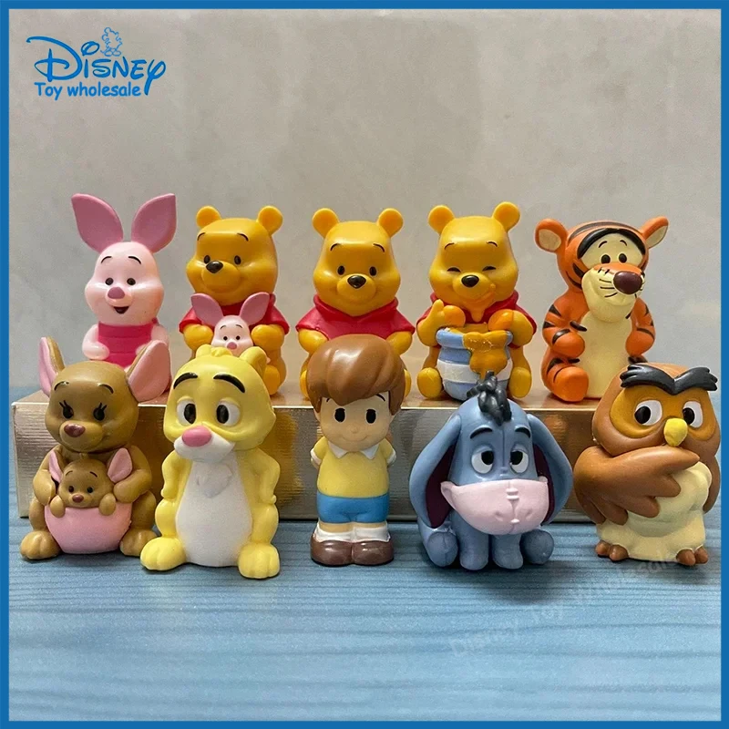 

10pcs Disney Winnie The Pooh Piglet Tigger Eeyore Rabbit Owl Anime Action Figures Model Toy Cartoon Collection Doll Set For Kids