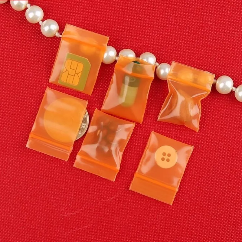 StoBag 100pcs 컬러 미니 지퍼 비닐 봉투 지우기 작은 씰링 쥬얼리 식품 포장 지우기 파우치 보관 방수 재사용 가능