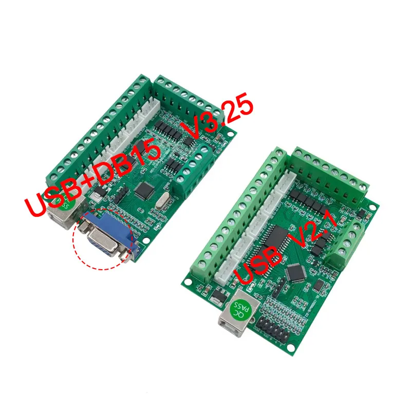 1Pcs 모터 드라이버 보드 CNC USB MACH3 100Khz 브레이크 아웃 보드 DB15가있는 5 축 인터페이스 드라이버 모션 컨트롤러