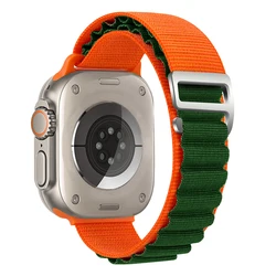 Nylon Wrist Strap for Smartwatch - Premium Quality Adjustable Band (Orange Green)