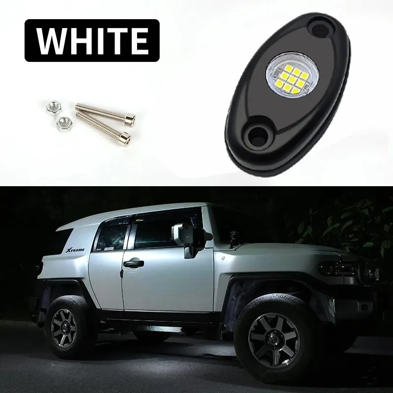 12V Car Atmosphere Chassis Lamp Aluminum Alloy Off-road Tank Mesh Lights LED Green White Yellow Red Blue Modification Rock Light