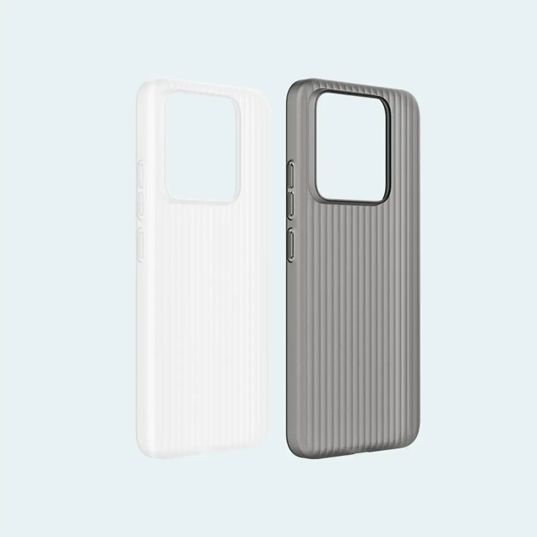 AlwaySmart Lightweight Non-inductive Protective Shell Set-semi-transparent Black semi-transparent white Suitablefor Xiaomi14 Pro
