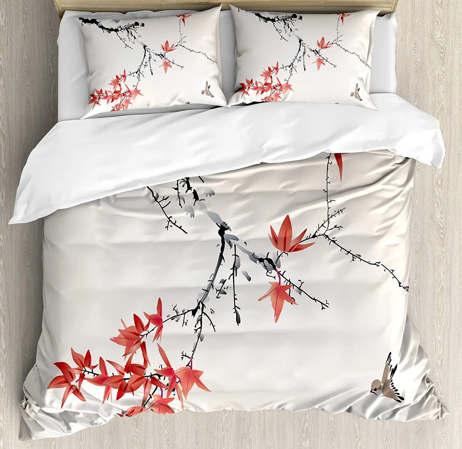 

Japanese Bedding Set For Bedroom Bed Home Cherry Blossom Sakura Tree Branches Romantic Spr Duvet Cover Quilt Cover Pillowcase