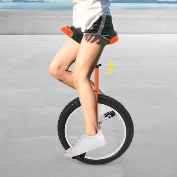 Orange Outdoor Exercise Unicycle Single Wheel Bike with Adjustable Height Comfortable Seat And Knurled Seatpost for Fitness Riding