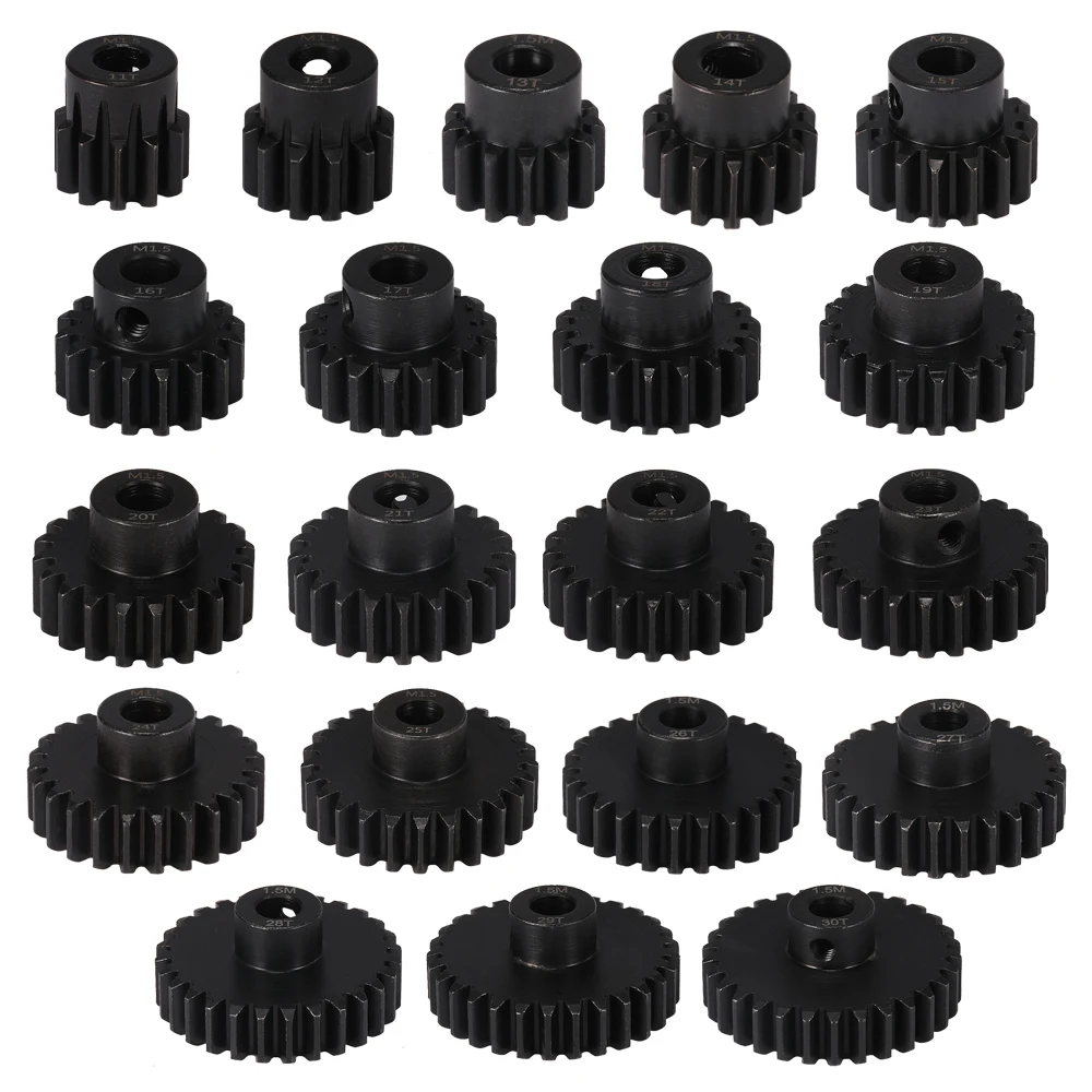 

10Pcs M1.5 8mm Motor Gear 11T 12T 14T 15T 16T 17T 20T 22T 24T 25T 26T 30T 45# Steel Pinion for 1/5 1/8 1/10 RC Model Car Parts