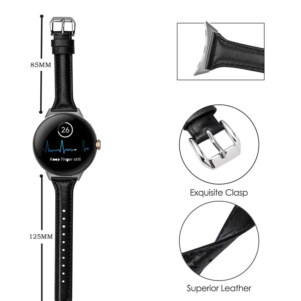 Slim & Elegant Genuine Leather Watch Band - Sleek No-Gap Design