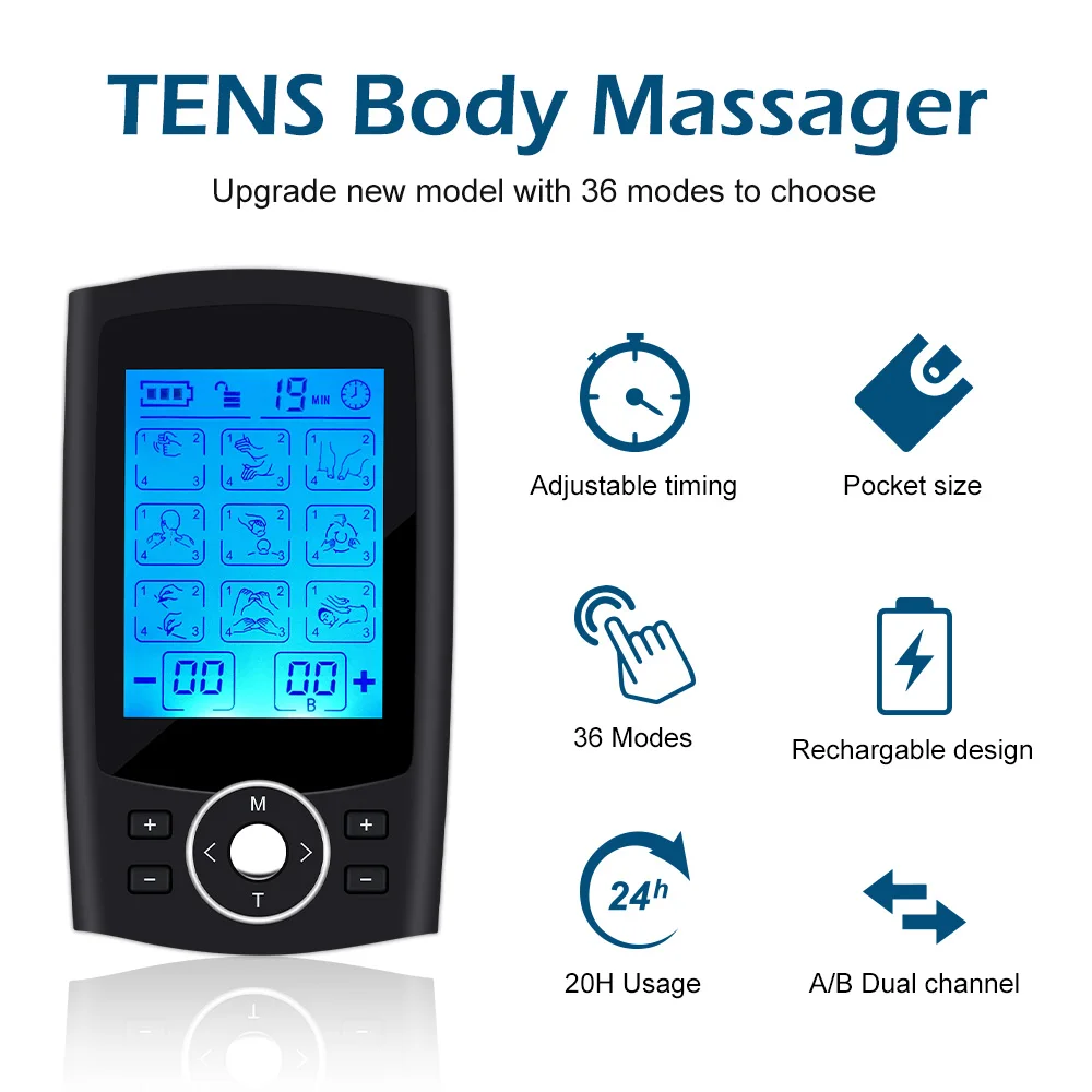 Tens Unit Muscle Stimulator 24 Massage Mode Tens EMS Machine Device  Touchscreen Massager Intensity D…See more Tens Unit Muscle Stimulator 24  Massage