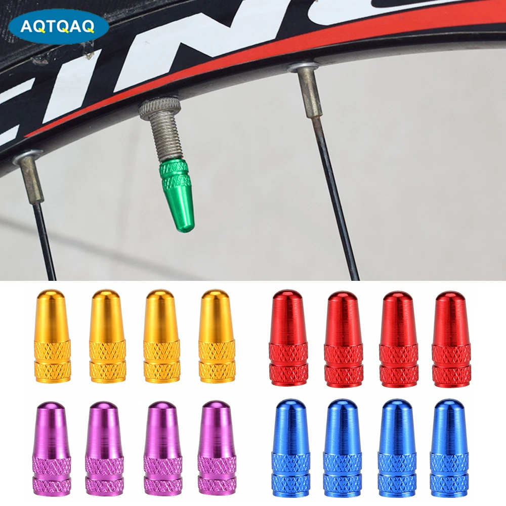 4Pcs/Set Rainbow Color Bicycle Tire Valve Cap Aluminum Caps for Valves