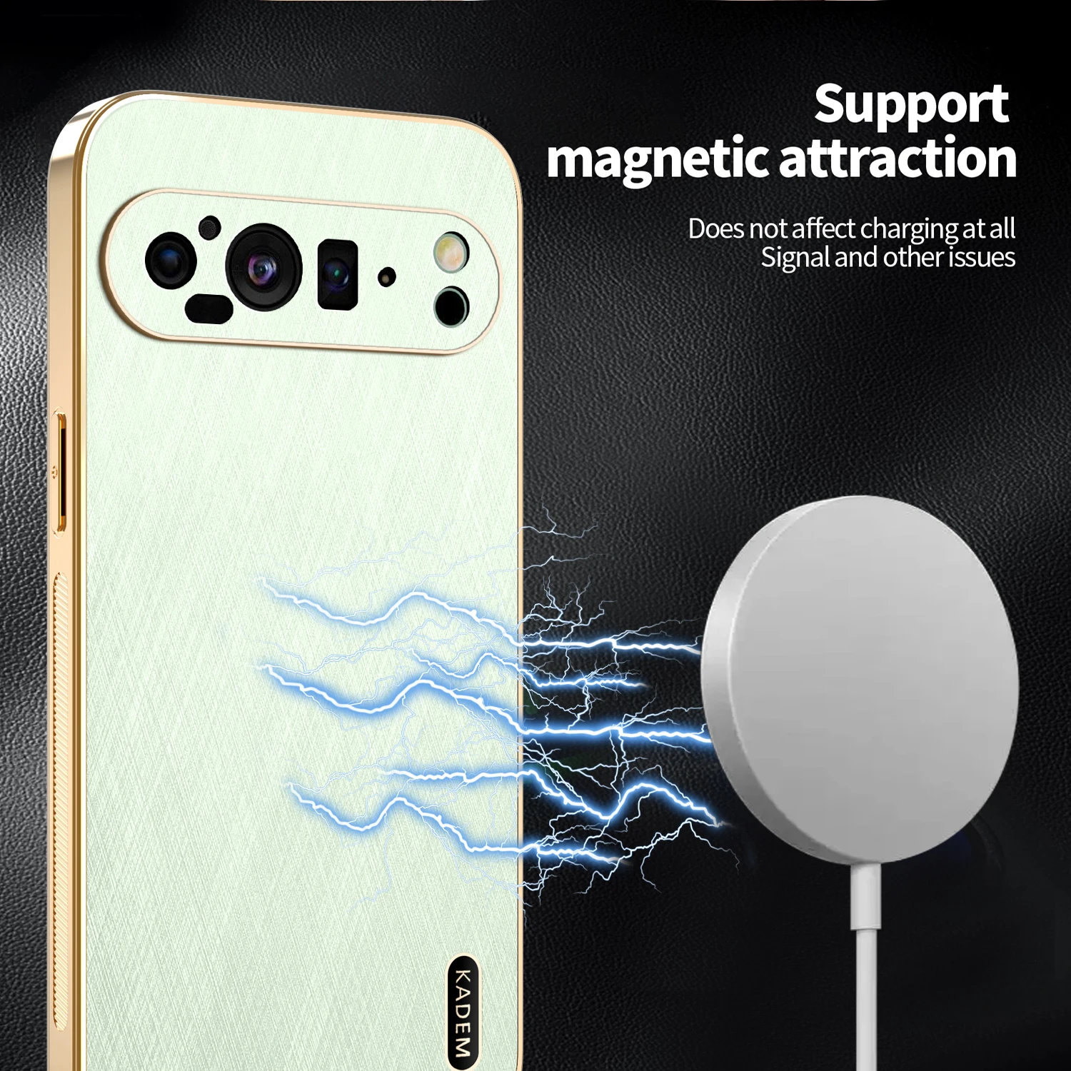Elegant Gold Silk Skin Leather Shockproof Case