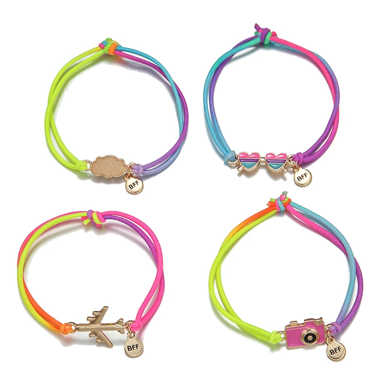 5Pack Cartoon Unicorn Donut Rainbow Charm Elastic Candy Color Rope