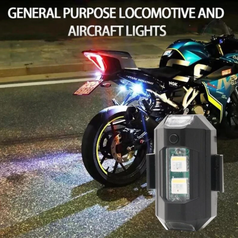 Motorcycle Turn Signal Light Strobe Light Universal LED Anti-collision Warning Light Mini Signal Light Drone with Strobe 7 Colors Turn Signal Indicator Motorcycle