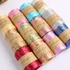 80M Metallic Shiny Natural Raffia Straw Yarn For Hand-knitted Crochet Grass Paper Hat HandBag Cushion Baskets Thread Summer DIY 1