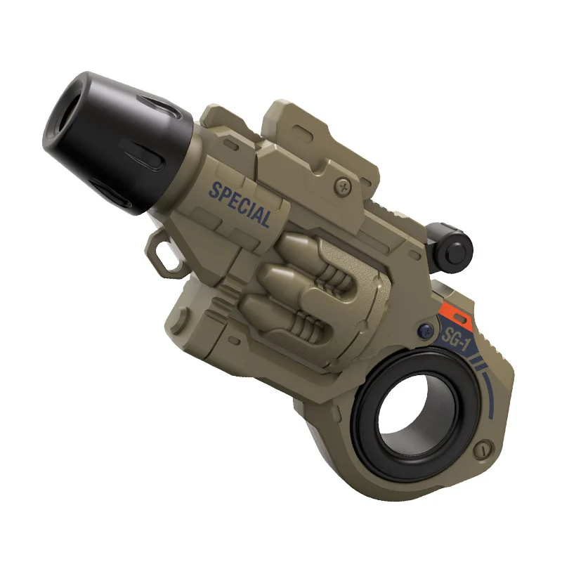 2er-Pack EDC Fidget Launcher, revolverförmiges Kunststoffmodell mit Mini-Fingerspitzen-Spinner, inklusive 6 Saugdarts, Stressabbau_voghion.com