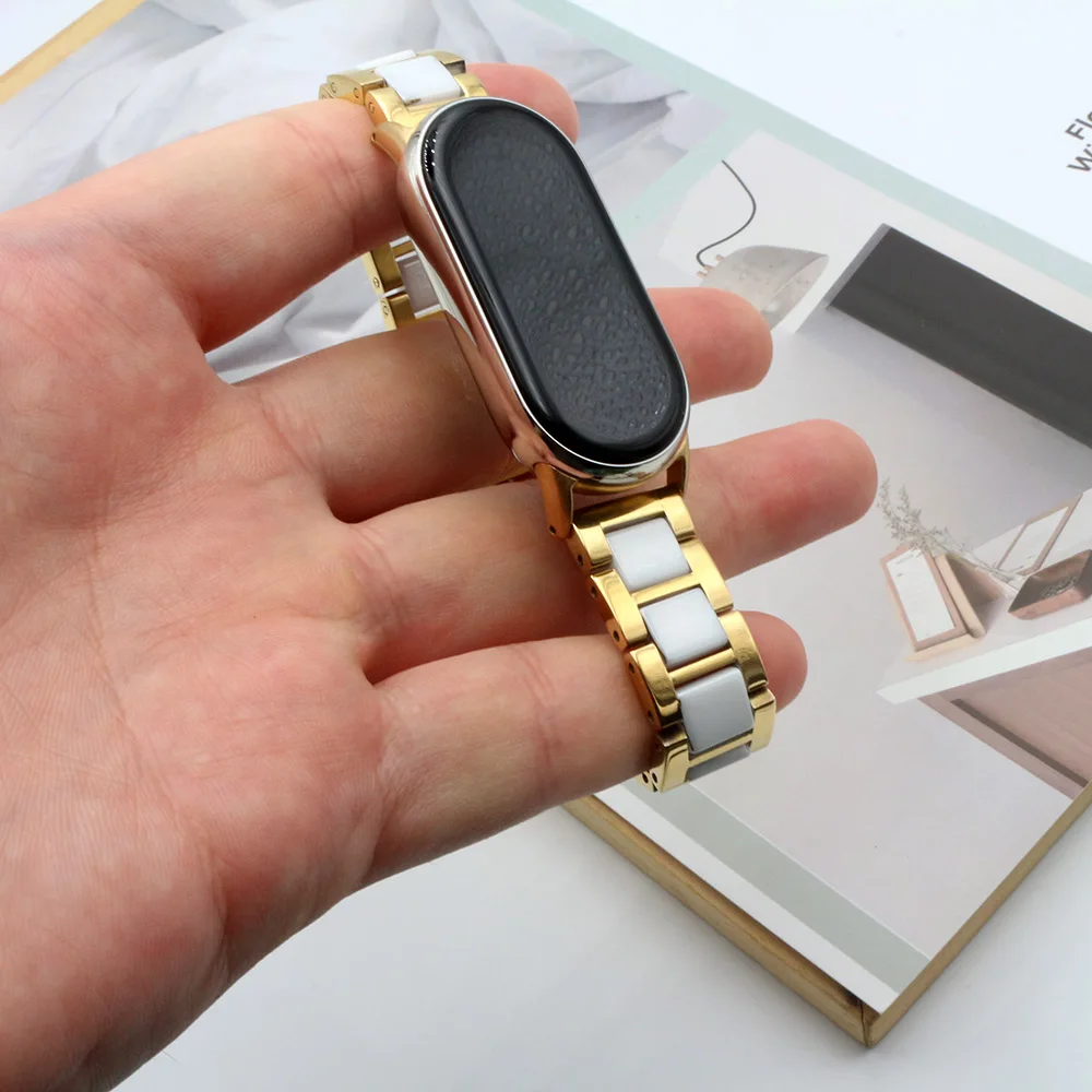 Elegant Ceramic and Stainless Steel Watchband for Smartwatches – Sophisticated and Durable Replacement Wristband for Men