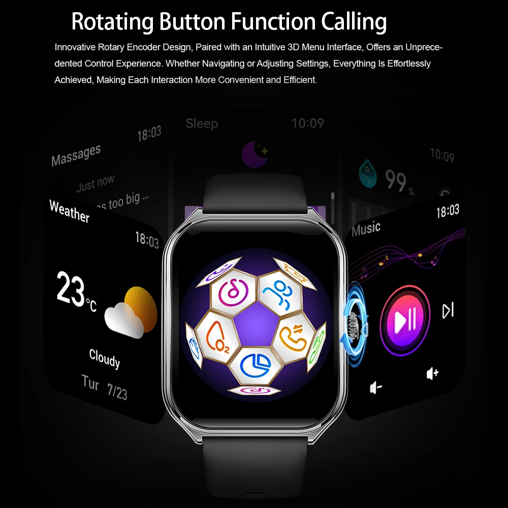 2026 New Smartwatch 1.96 inch Ultra-thin Bluetooth Call Health Monitor IP68 Waterproof 100 Sport Smart Bracelet For Android iOS 6