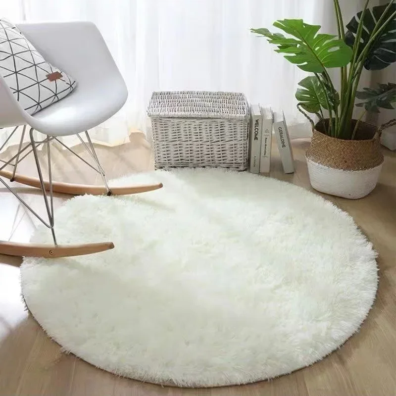 Floor mat Plush rug Round Rug Carpet Living Room Carpet Kids Room Rugs Soft and Fluffy Warm size diameter 60 80 100 160cm