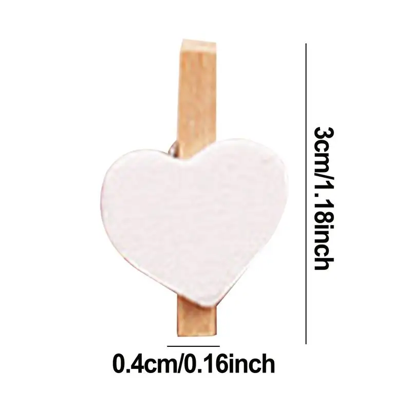 Mini Clothes Pins For Photo 50pcs Heart Shaped Wooden Photo Clips Cute  Clothes Pins Bulk 3cm