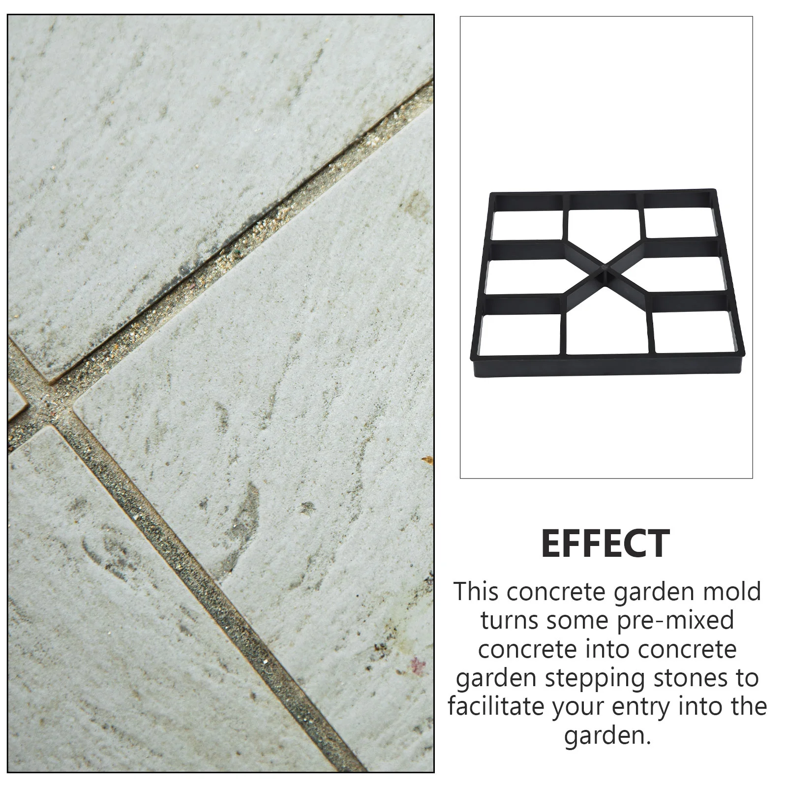 2 Pcs DIY Paving Mold Floor Mould Flooring Stepping Stone Pavement Cement Brick Tile Path Maker Plastic Paver