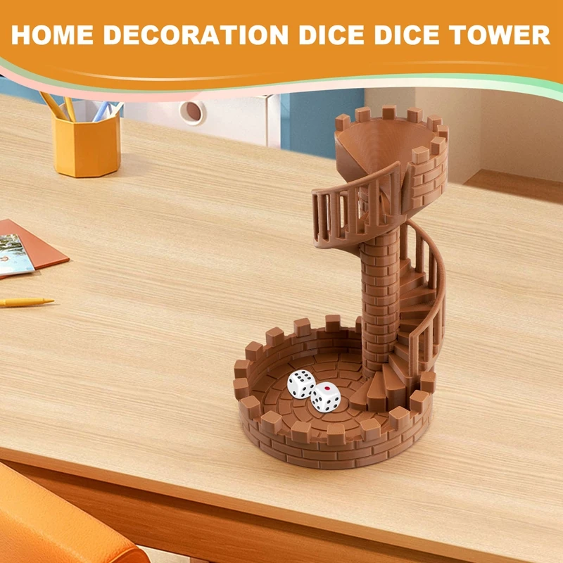 Torre De Dados Con Bandeja En Forma De Castillo | Resina De Alta Calidad Para D&D, MTG Y Juegos De Mesa | Tamaño Compacto De 11 X 9.5 X 12 Cm