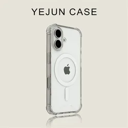 Luxury Shockproof Transparent Magnetic Bumper Case with Wireless Charging Compatibility - iPhone 18 (Clear)