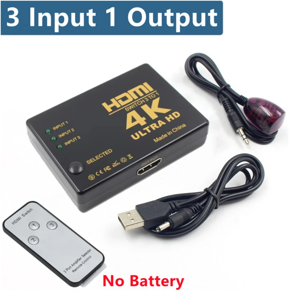 Ultra HD 5x1 HDMI Switch with IR Remote – Multiple Device Connectivity